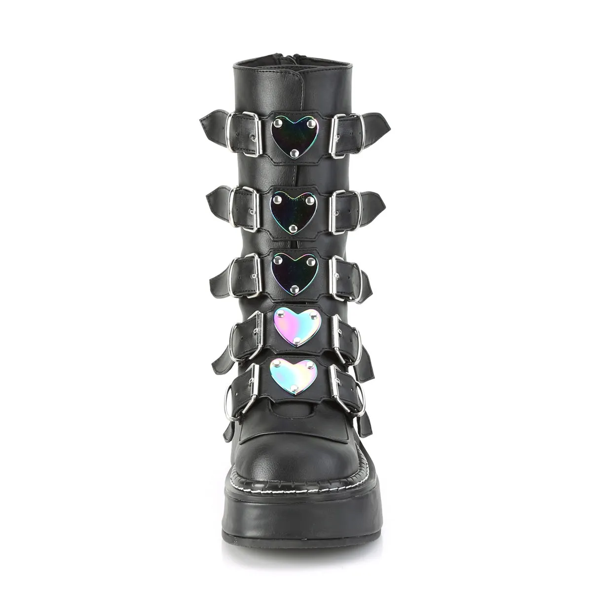 EMILY-330 DemoniaCult Black Vegan Leather Sexy Women's Mid-Calf & Knee High Boots (Alternative Footwear)