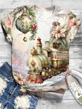 Firelyy TRAIN PRINT CREW NECK T-SHIRT