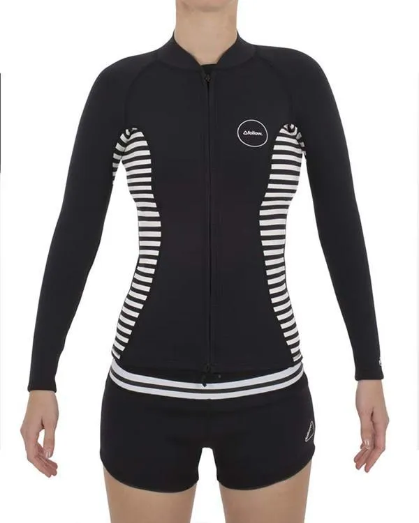 Follow 2mm Womens Heater Top (2018) - Black/White