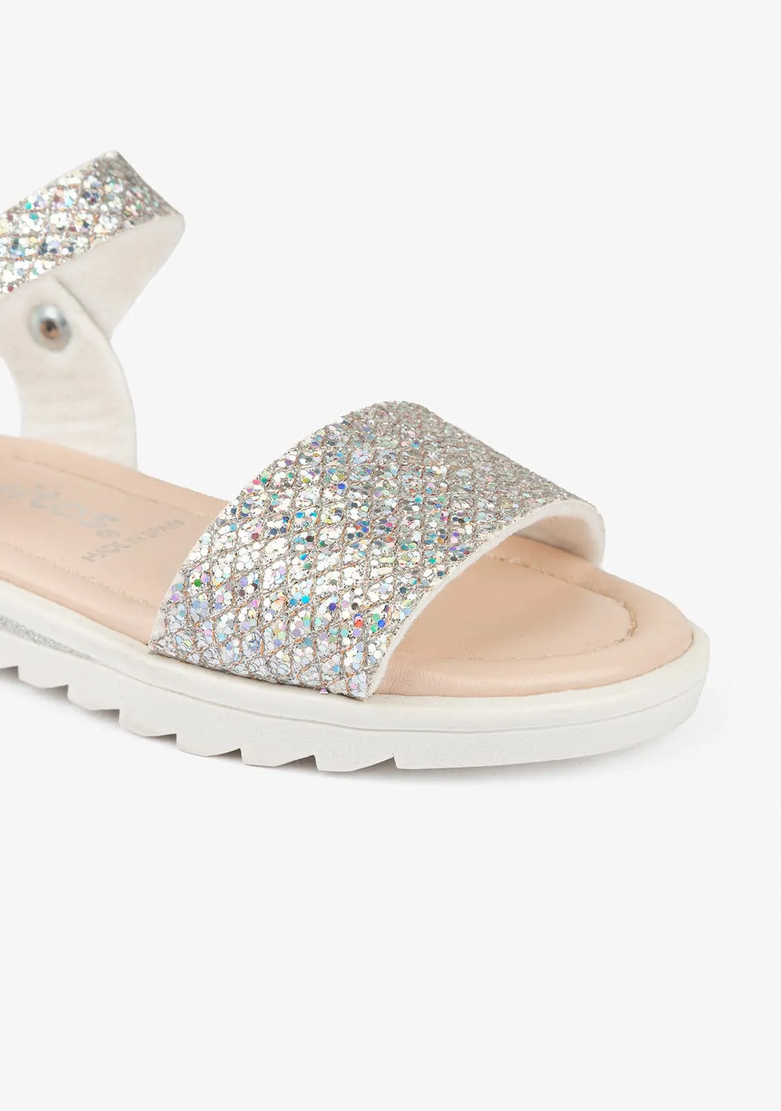 Girl's Glitter Multi-Silver Sandals