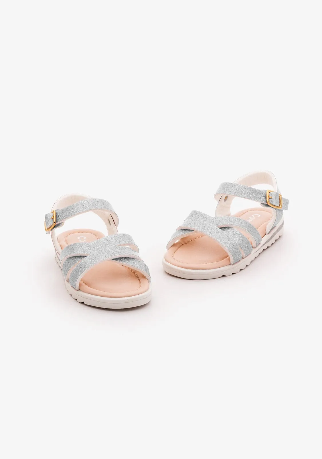 Girl's Silver Glitter Sandals