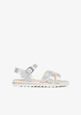Girl's Silver Glitter Sandals