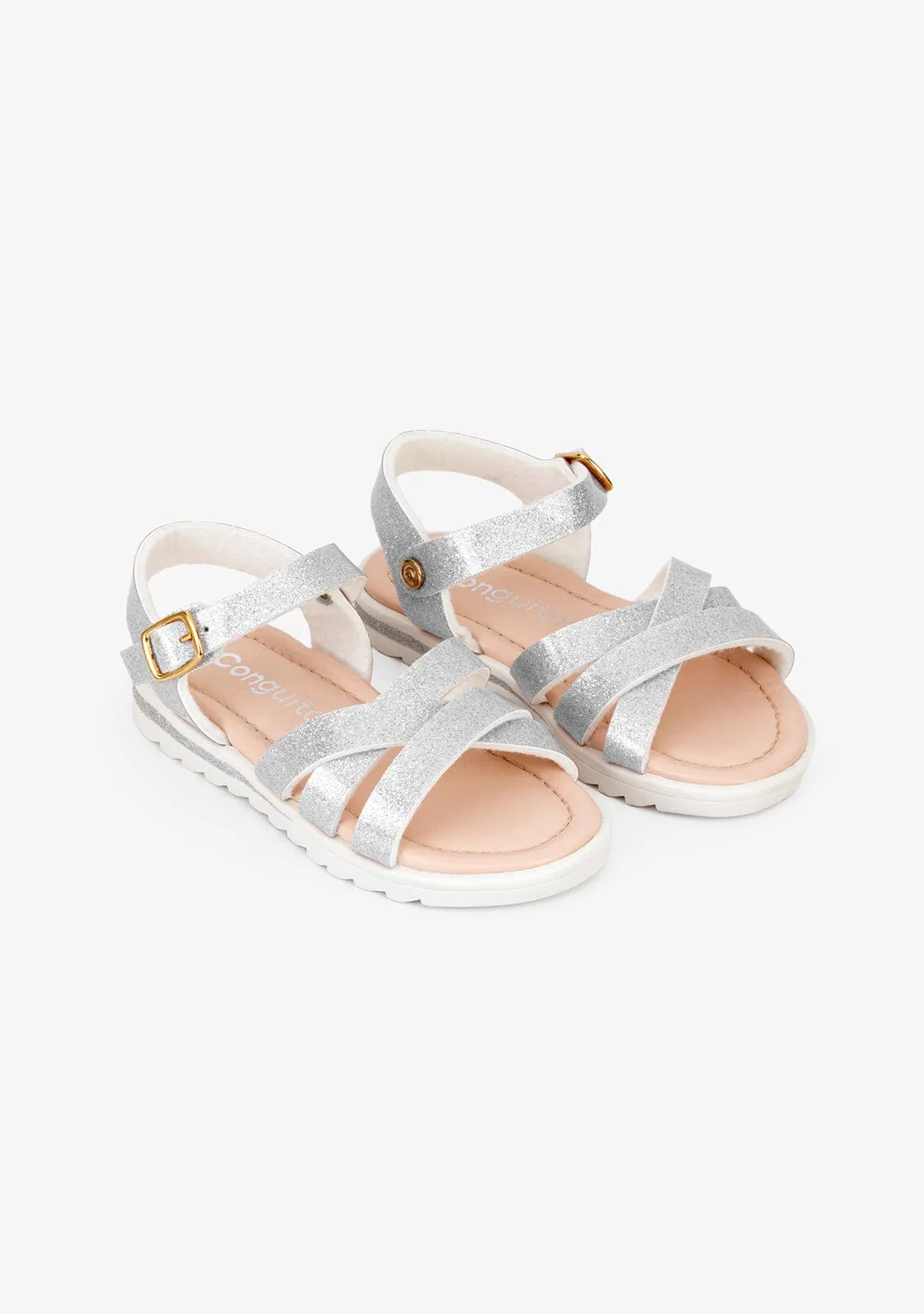 Girl's Silver Glitter Sandals