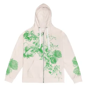 Green Toile zip hoodie