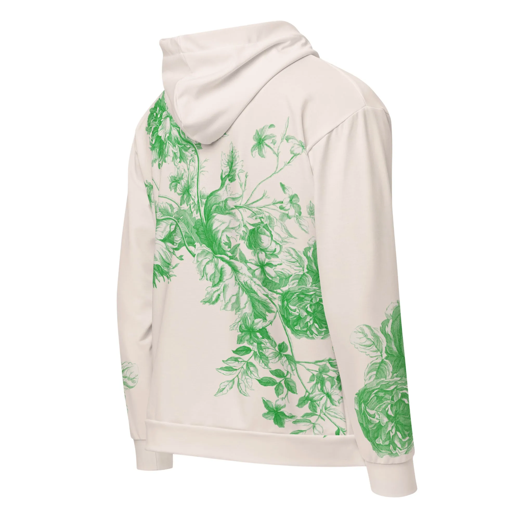 Green Toile zip hoodie
