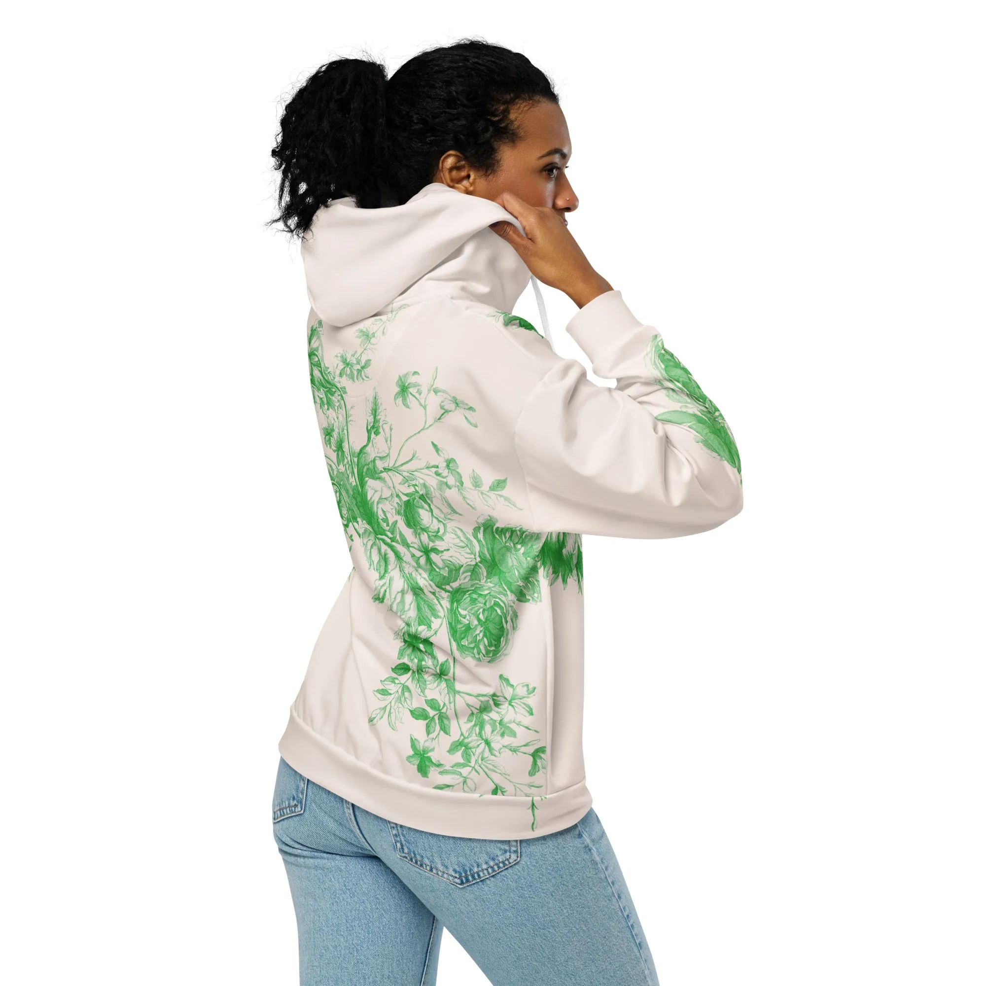 Green Toile zip hoodie