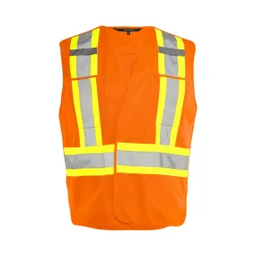 Ground Force Hi-Vis 5 Pt. Tearaway Solid Traffic Vest, Orange