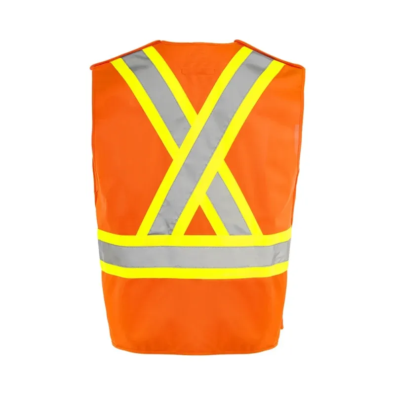 Ground Force Hi-Vis 5 Pt. Tearaway Solid Traffic Vest, Orange