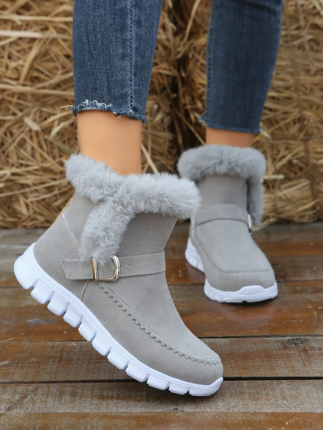 GRW Orthopedic Women Boots Winter Fur Lining Extra Comfortable Warm Fashion Snow Boots