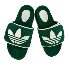 Gucci x Adidas Women's GG Platform Sandal Green Cotton Sponge Sz 38