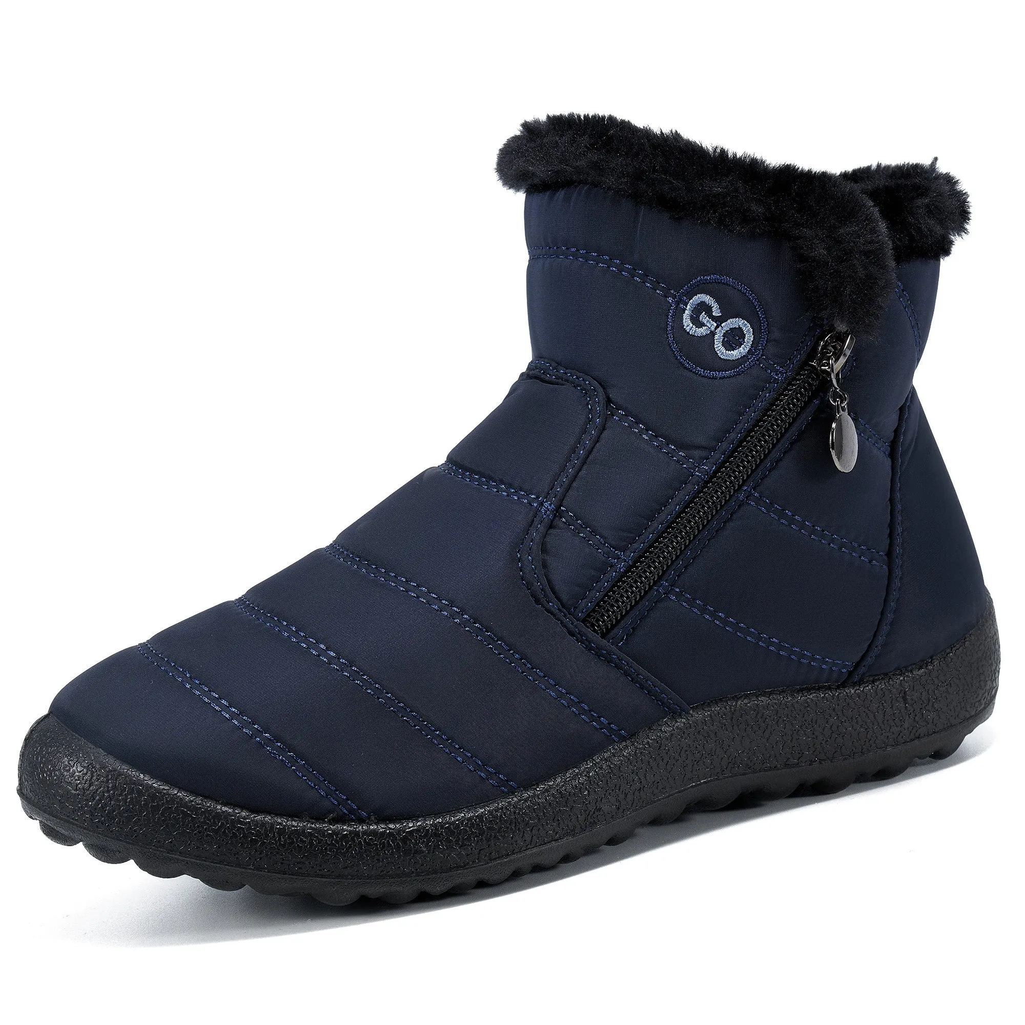 HARENCE Snow Boots for Women Winter Boot with Comfortable Warm Fur Lined Ankle Booties Outdoor Slip On Waterproof Short Boots