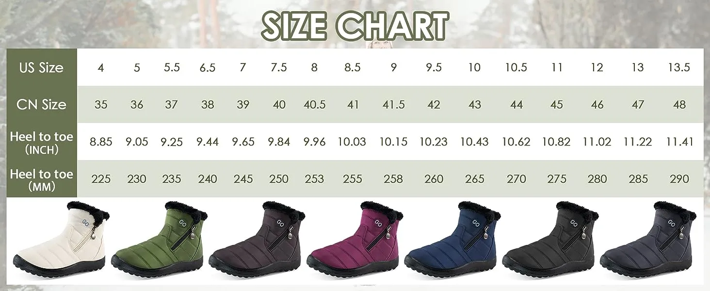 HARENCE Snow Boots for Women Winter Boot with Comfortable Warm Fur Lined Ankle Booties Outdoor Slip On Waterproof Short Boots