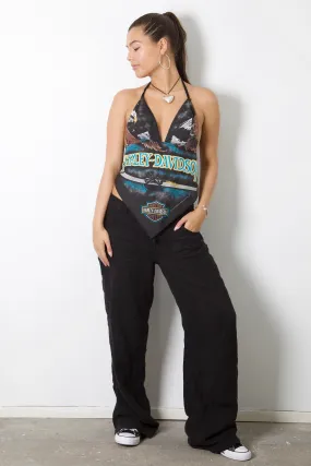 Harley Davidson Night Reworked Bandana Halter Top