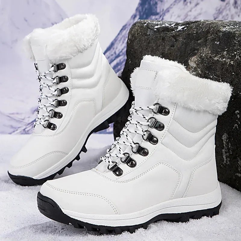 High-Top Plus Velvet Women’s Snow Boots - Comfortable Non-Slip Cotton Outdoor Waterproof Boots for Warm Women’s Sports Shoes