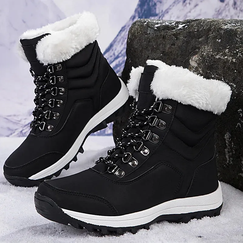 High-Top Plus Velvet Women’s Snow Boots - Comfortable Non-Slip Cotton Outdoor Waterproof Boots for Warm Women’s Sports Shoes