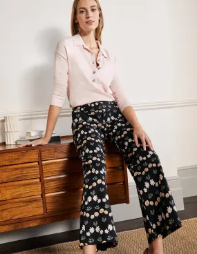 High Waisted Richmond Trousers-Black, Delicate Daisy