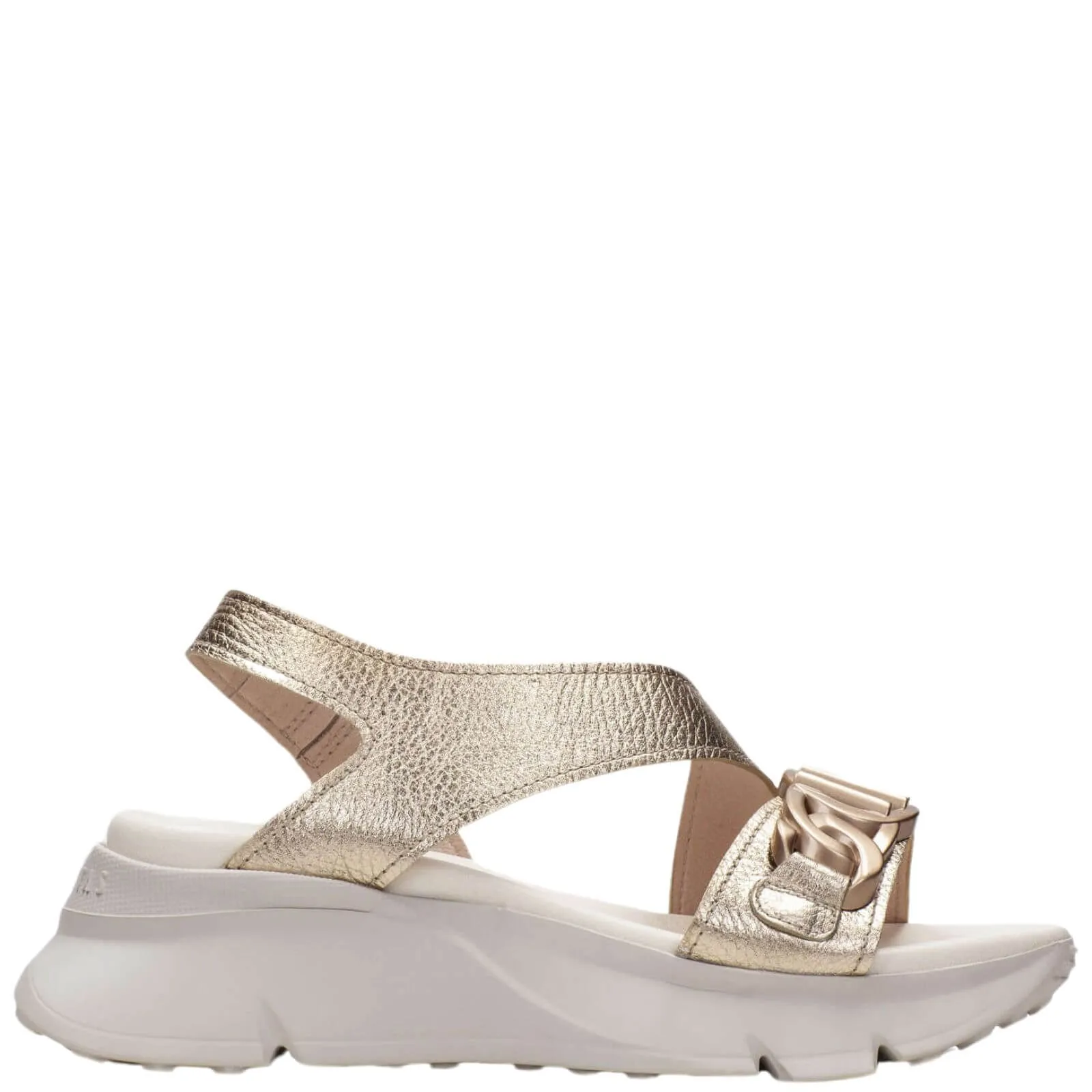 Hispanitas Gold Leather Sporty Sandals