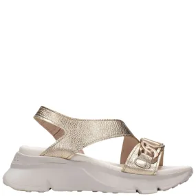 Hispanitas Gold Leather Sporty Sandals