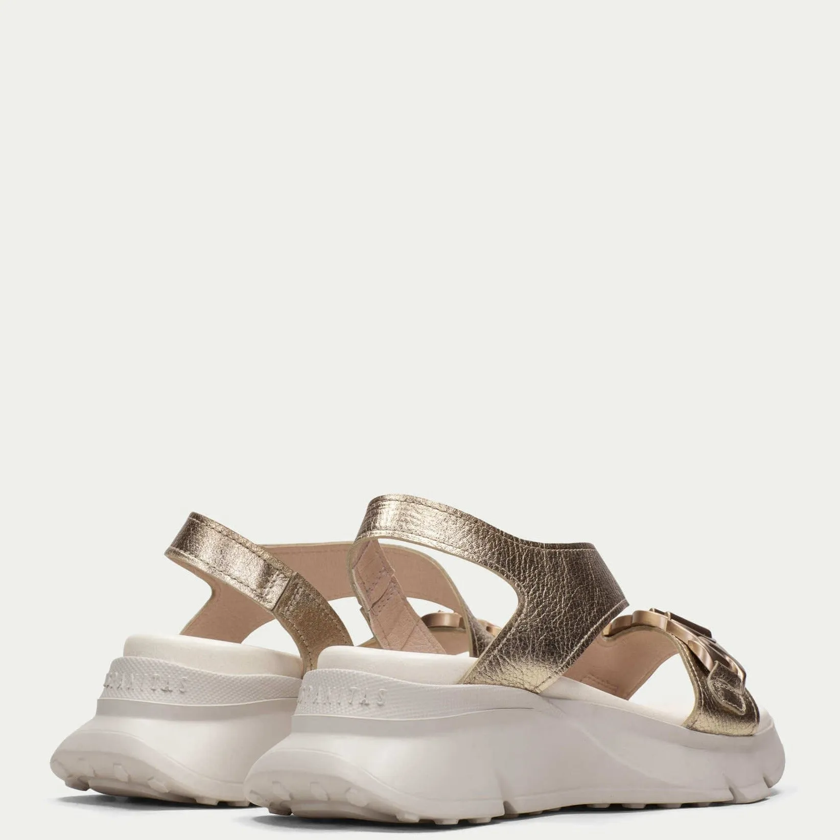 Hispanitas Gold Leather Sporty Sandals