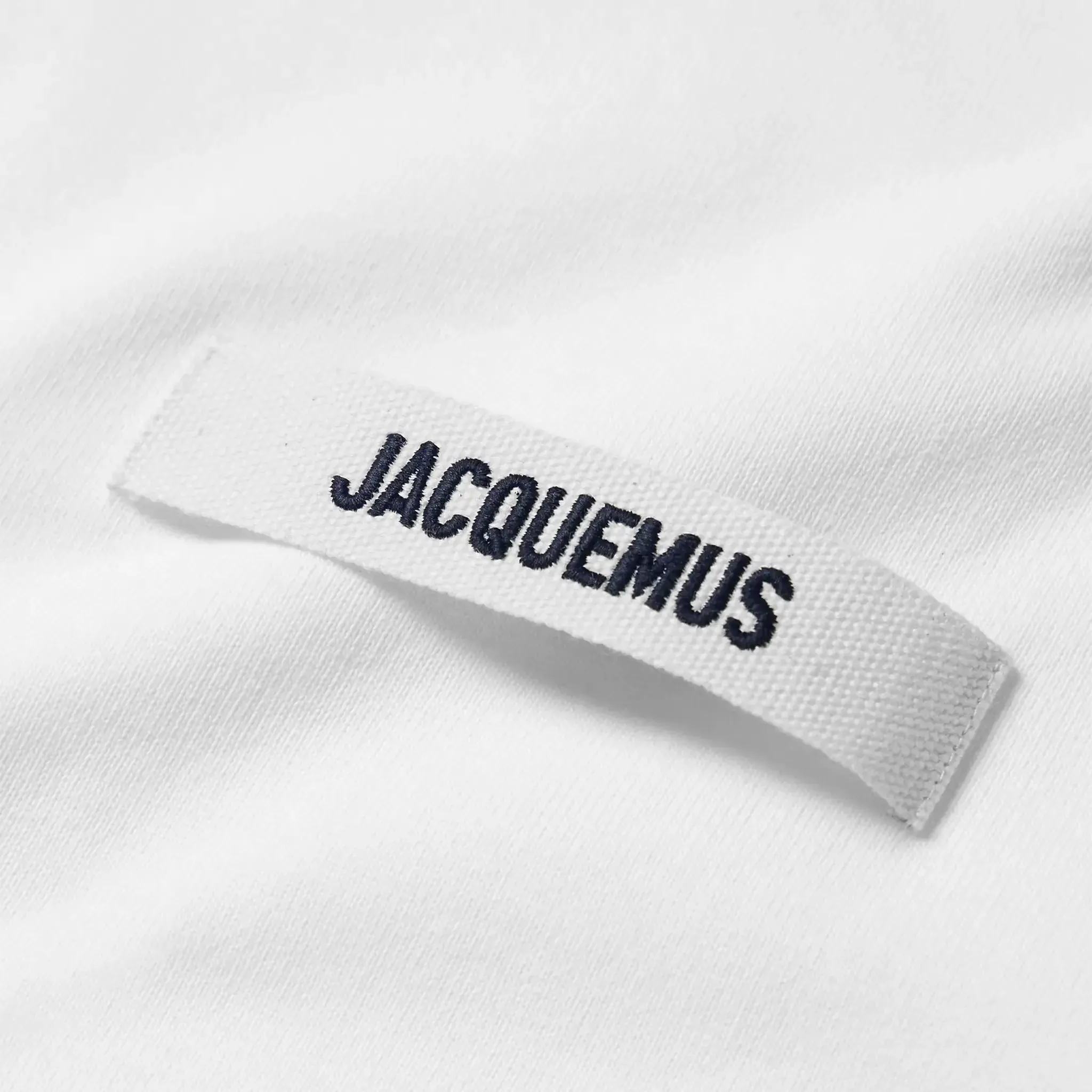 Jacquemus Grosgrain Brand Logo Tab White T Shirt