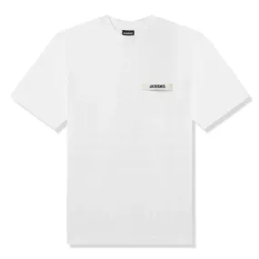 Jacquemus Grosgrain Brand Logo Tab White T Shirt