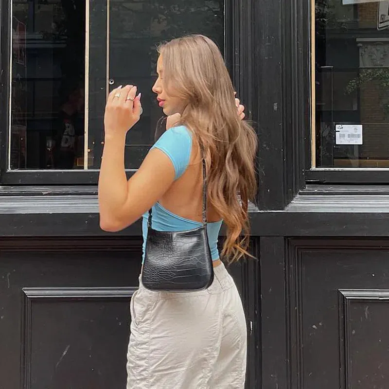Jossie Backless Casual Crop Top