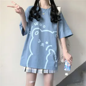 Kawaii Woo Bear Soft Girl T-shirt