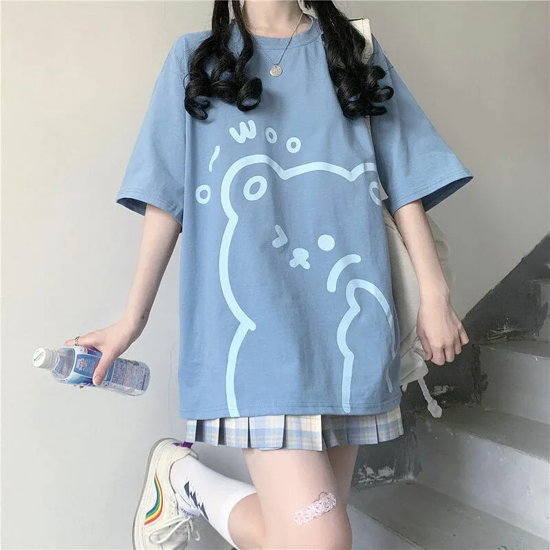 Kawaii Woo Bear Soft Girl T-shirt