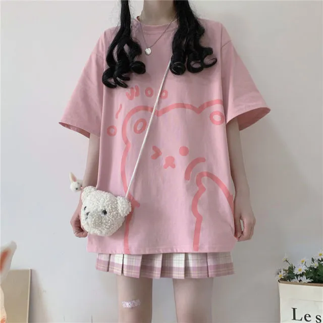Kawaii Woo Bear Soft Girl T-shirt