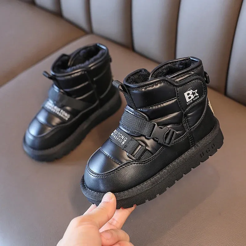 Kids Antiskid Genuine Leather Warm Boots