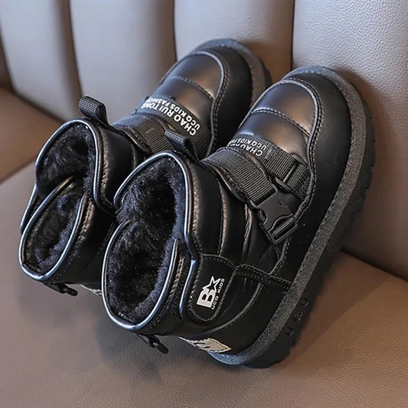 Kids Antiskid Genuine Leather Warm Boots