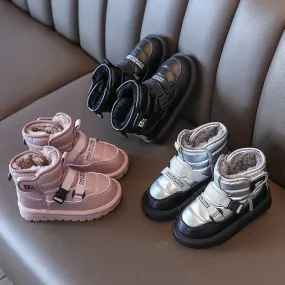Kids Antiskid Genuine Leather Warm Boots