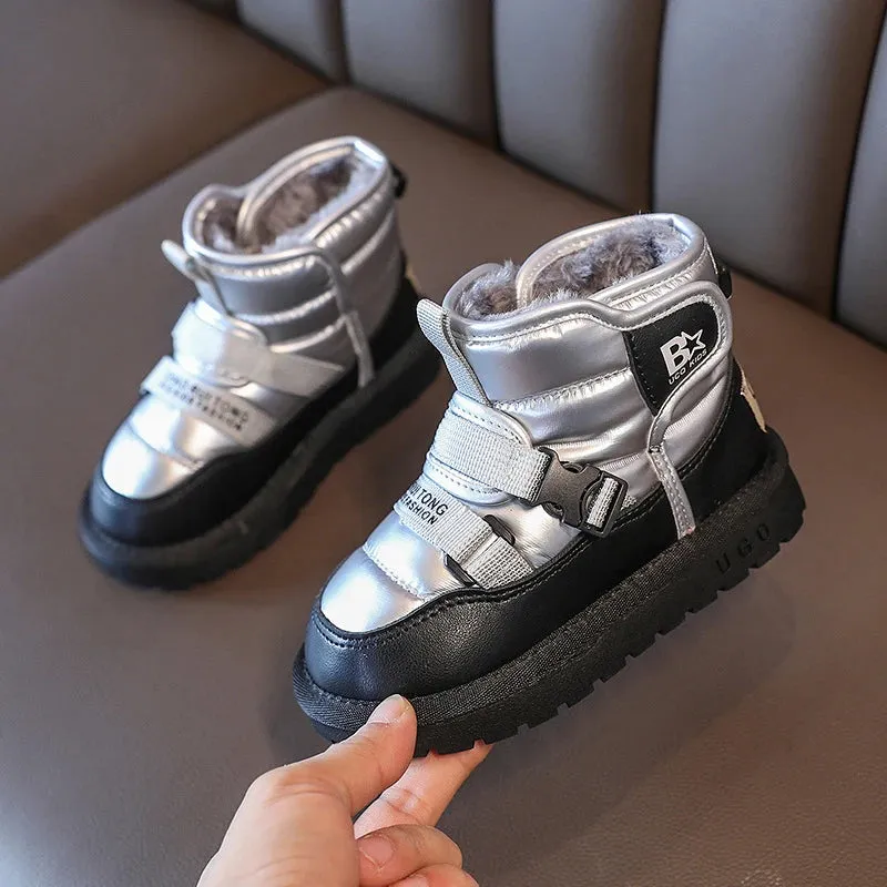 Kids Antiskid Genuine Leather Warm Boots