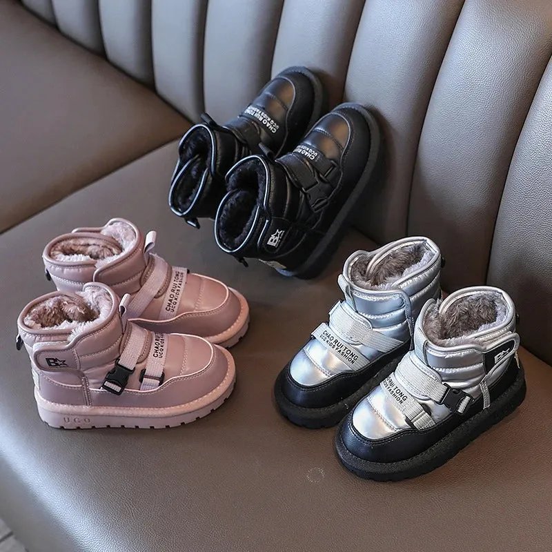 Kids Antiskid Genuine Leather Warm Boots
