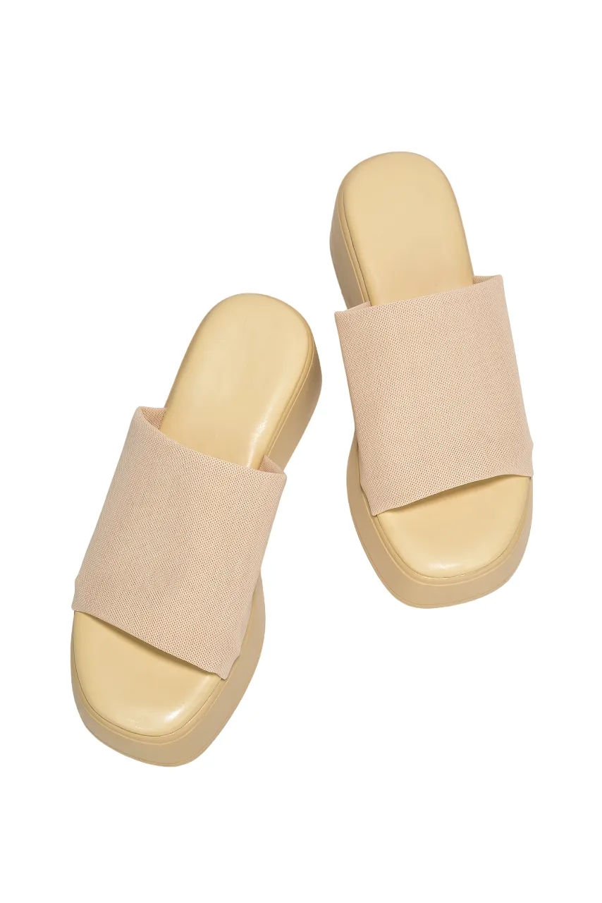 KK PAIR OF KINGS Platform Sandals Women Wedges Slides Chunky Heels Wedge Sandals Fabric Mule Fitted Cloud Lightweight Shoes Slipper  Memory Foam