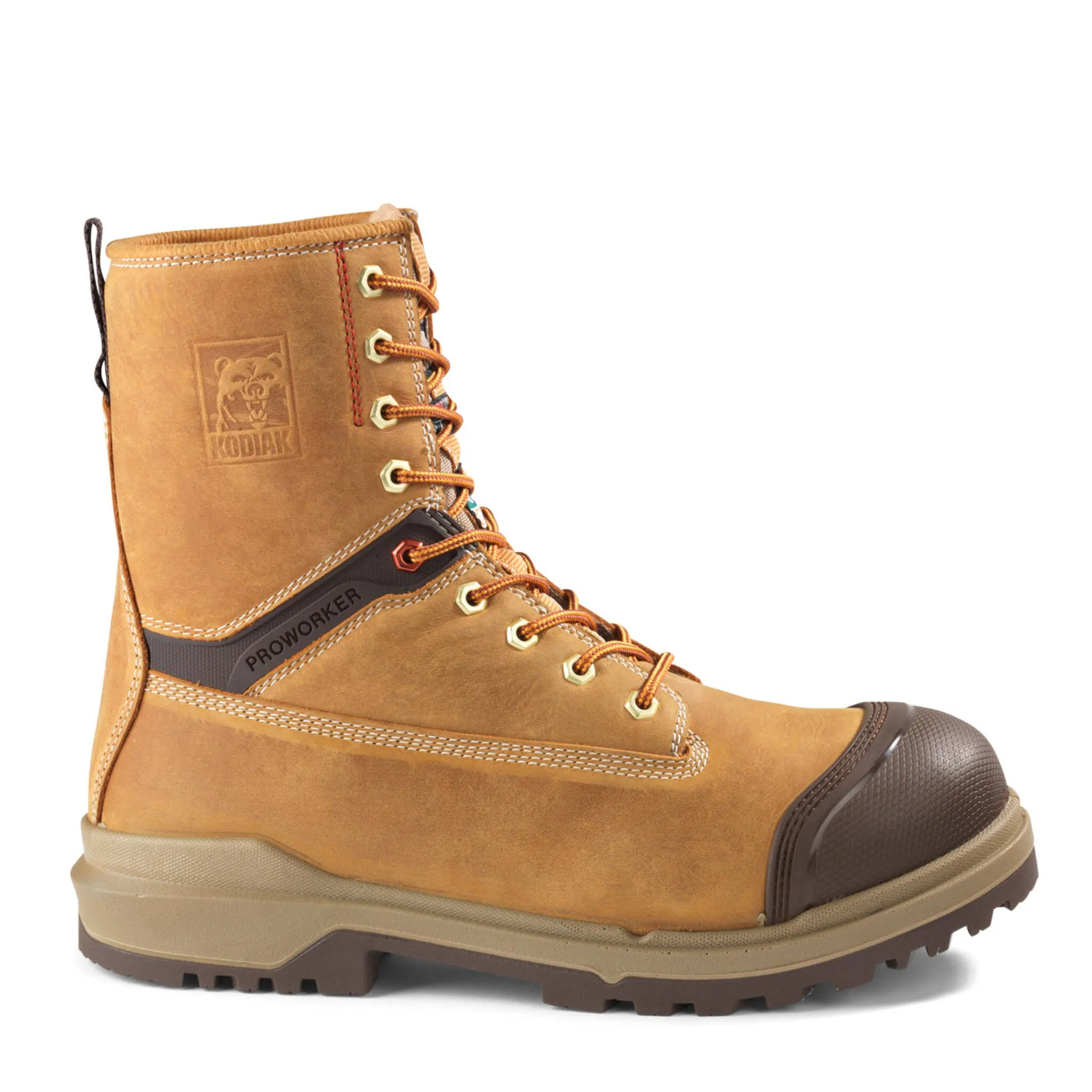 Kodiak Men's Proworker Master 8" Safety Work Boots – Waterproof Leather, Composite Toe & Plate, Thinsulate, Slip-Resistant | Sizes 7-14