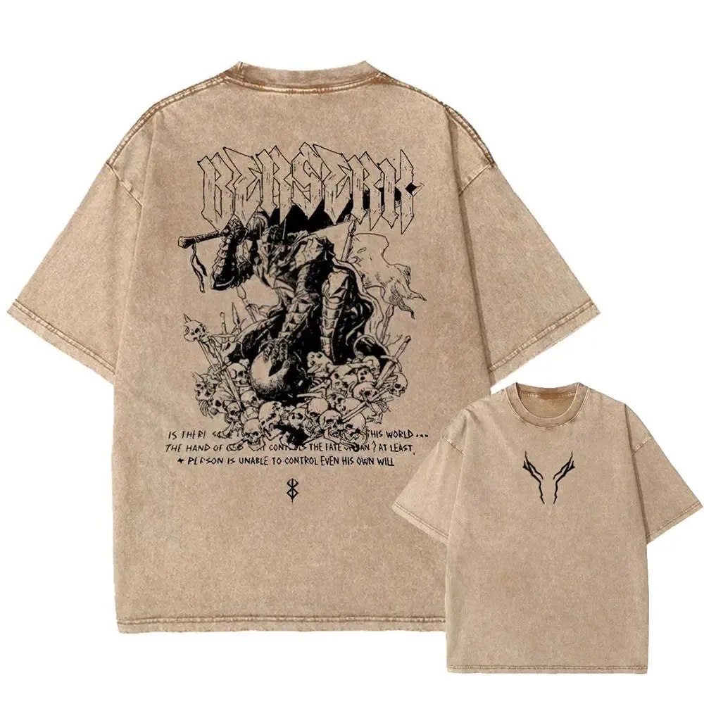 [KUJO] "Berserker Energy" 2-Sided Vintage Oversized T Shirt