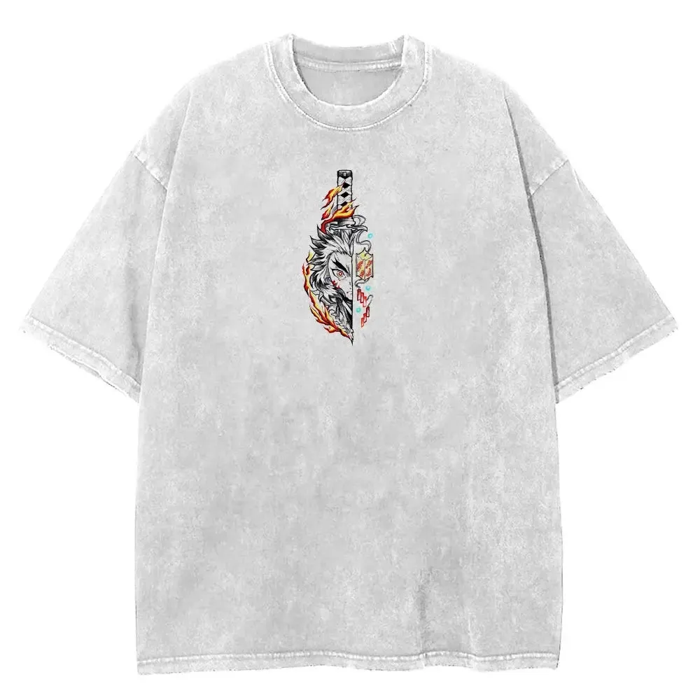 [KUJO] "Flame Hashira" Vintage Oversized T Shirt