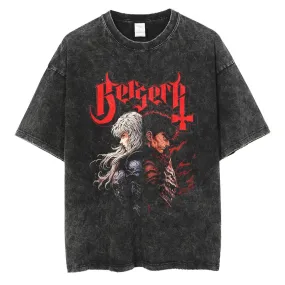[KUJO] "Guts X Griffith" Vintage Oversized T Shirt
