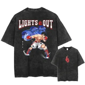 [KUJO] "Lights Out" 2-Sided Vintage Oversized T Shirt