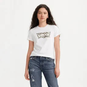 Levi's The Perfect Tee In White In White Batwing Leopard