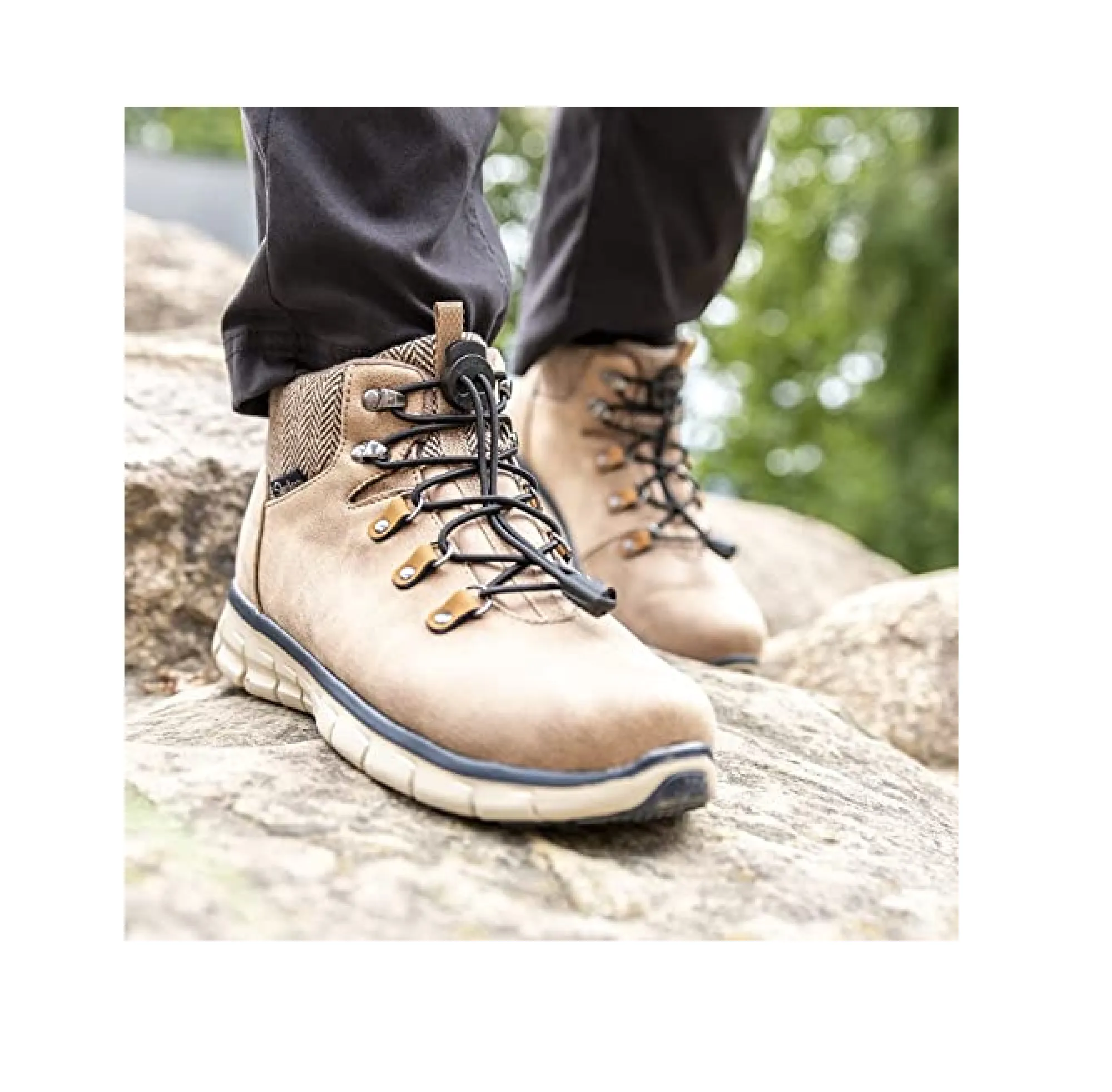 Lock Laces for Boots (3 Pair) Premium Heavy Duty Elastic No Tie Boot Laces for Boots and Shoes