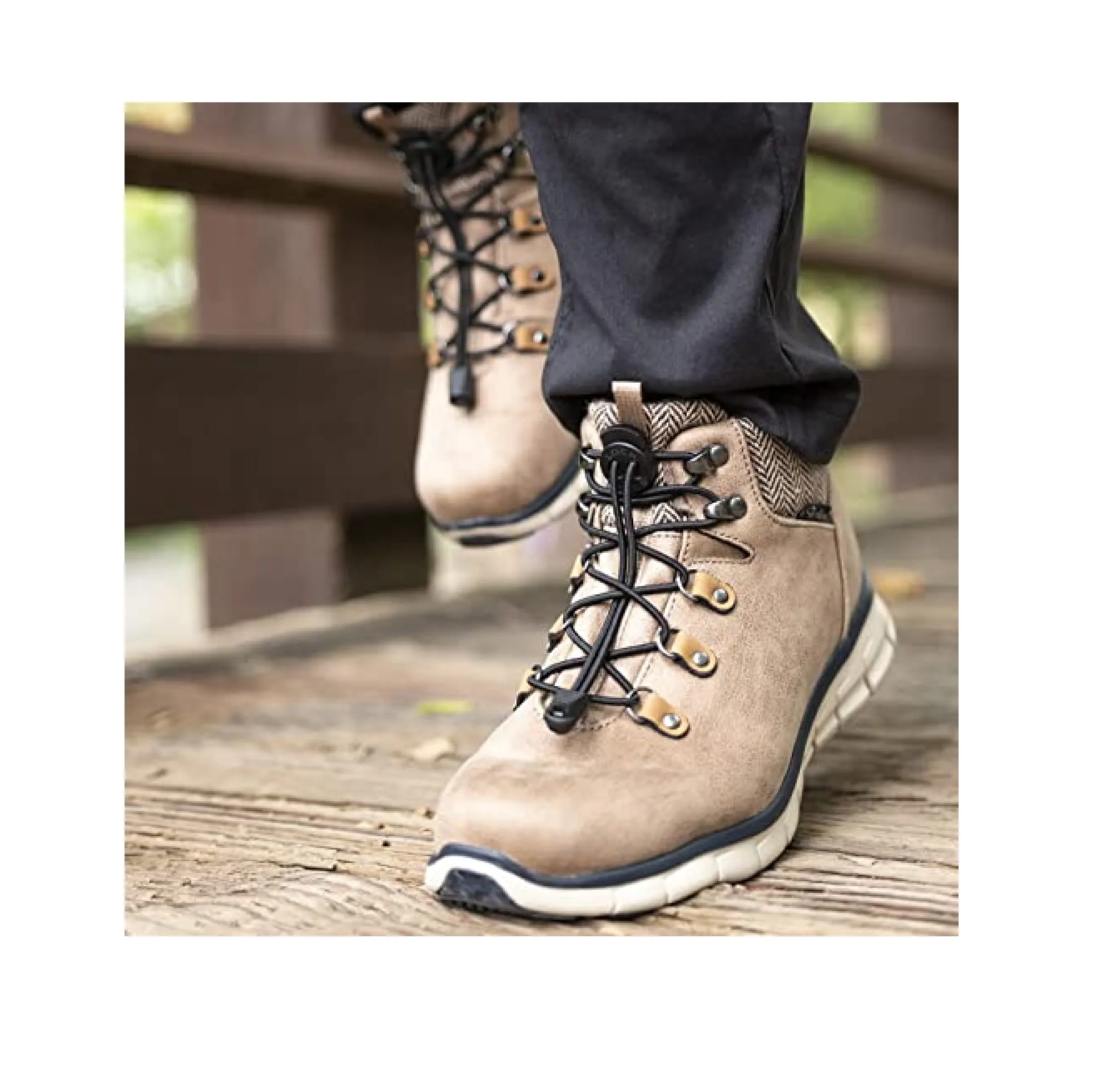 Lock Laces for Boots (3 Pair) Premium Heavy Duty Elastic No Tie Boot Laces for Boots and Shoes