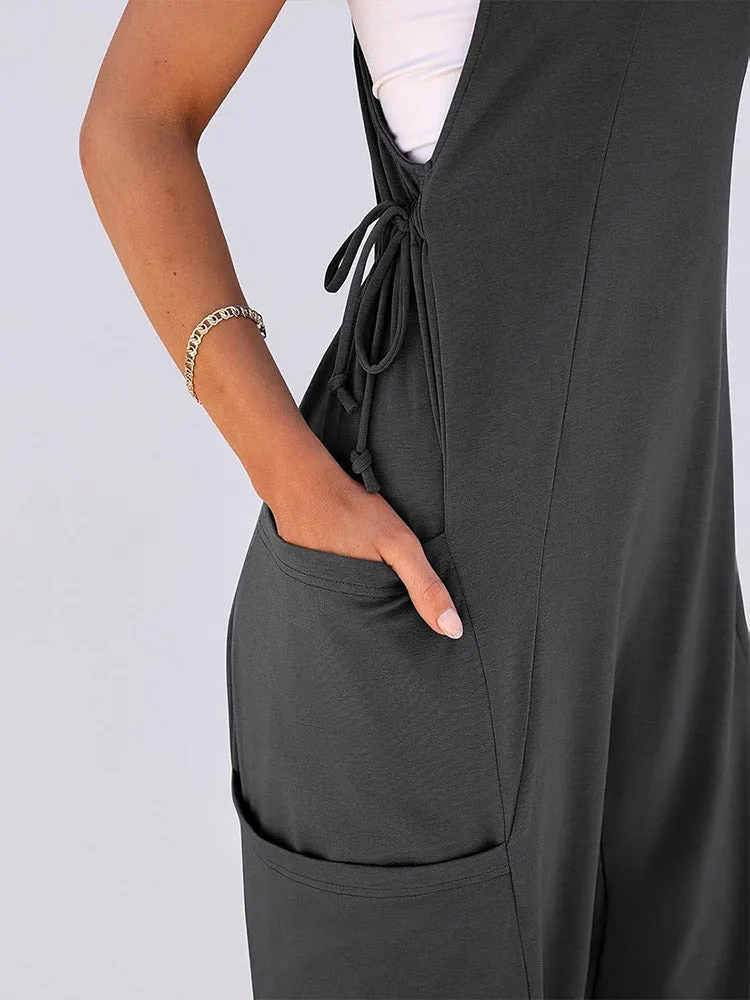 Loose Casual U-neck Sleeveless Jumpsuits