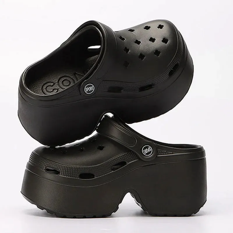Lucyever Chunky Platform Clogs Sandals for Women Summer Stylish Non Slip Beach Slippers with Thick Bottom Comfort