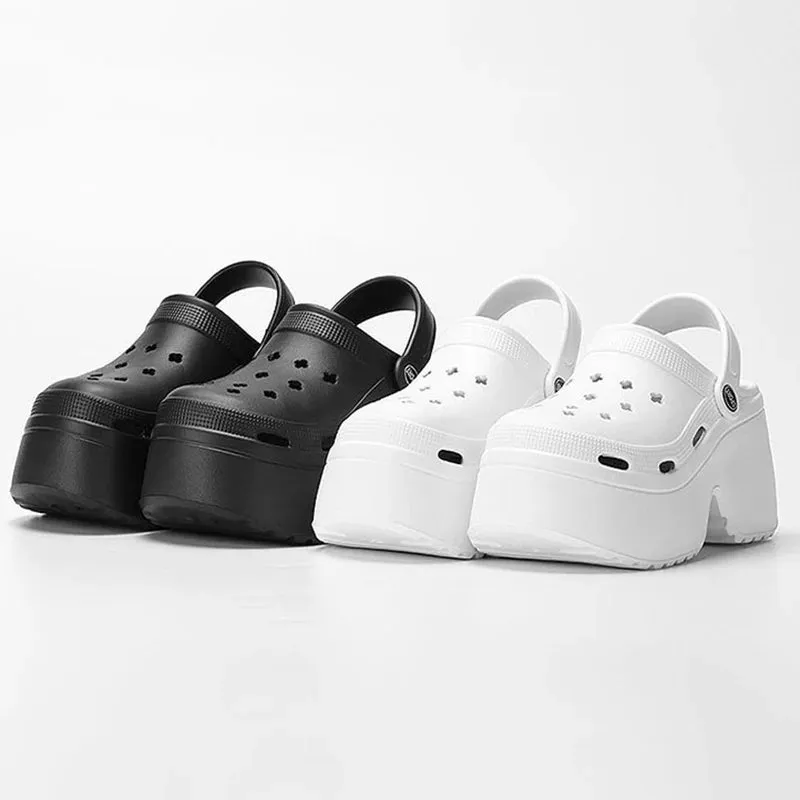 Lucyever Chunky Platform Clogs Sandals for Women Summer Stylish Non Slip Beach Slippers with Thick Bottom Comfort