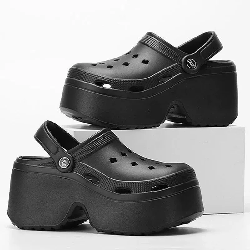 Lucyever Chunky Platform Clogs Sandals for Women Summer Stylish Non Slip Beach Slippers with Thick Bottom Comfort