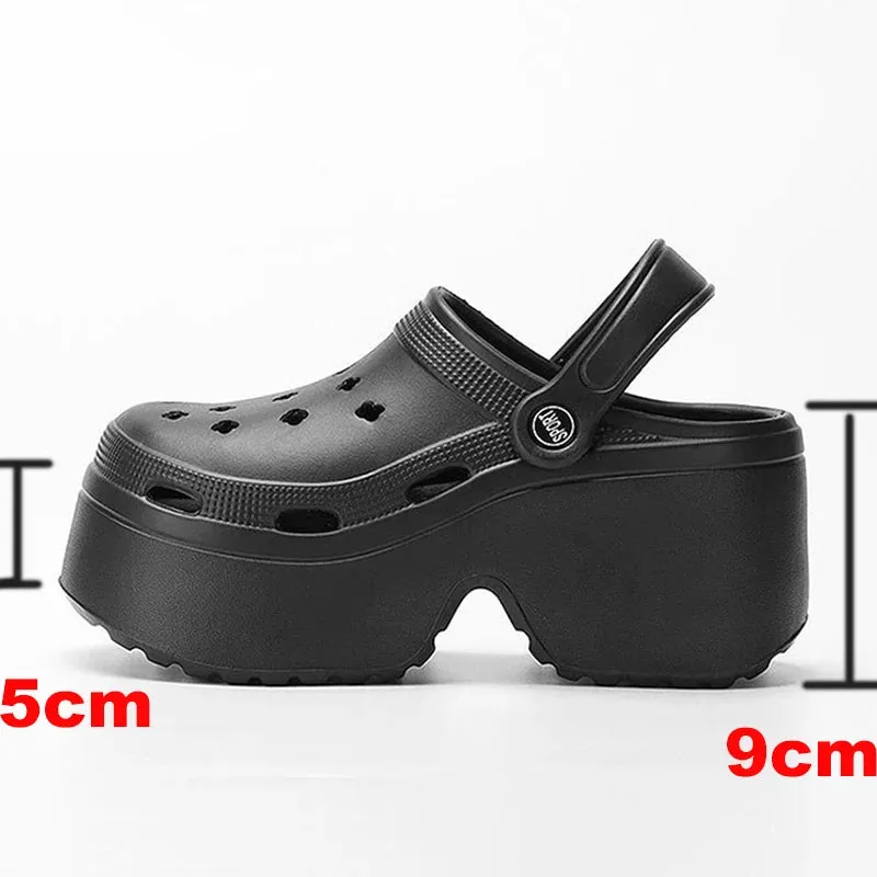 Lucyever Chunky Platform Clogs Sandals for Women Summer Stylish Non Slip Beach Slippers with Thick Bottom Comfort