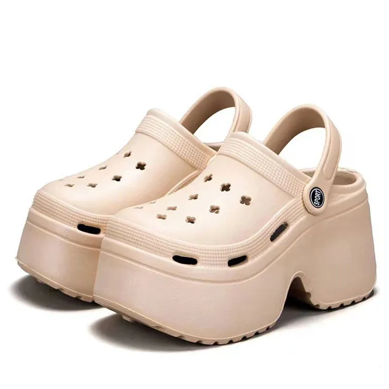 Lucyever Chunky Platform Clogs Sandals for Women Summer Stylish Non Slip Beach Slippers with Thick Bottom Comfort