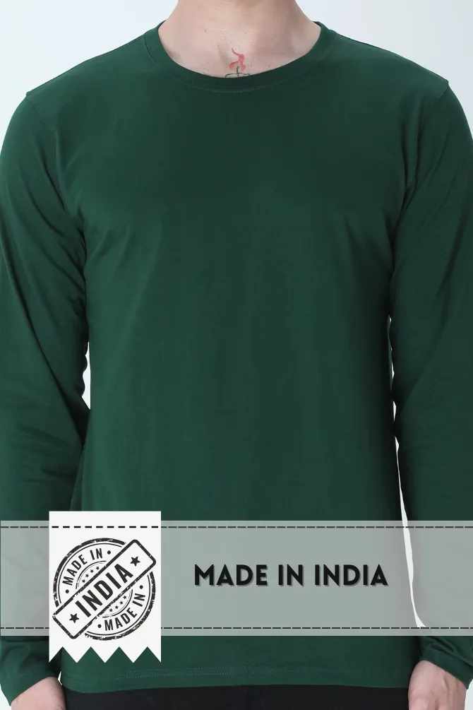Maroon and Bottle Green Full Sleeve T-Shirts Combo for Men